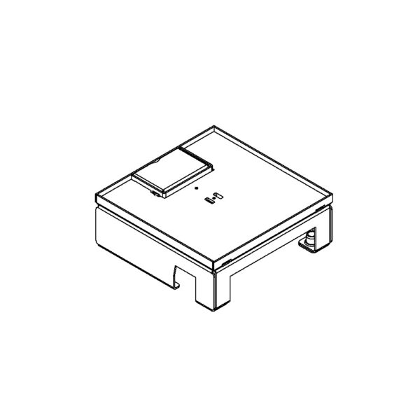 Produktbild UBD 167 051  -  Unterflur-Bodendose UBD 160 small inkl. Deckel, flach (SVZ), ohne Kante, 5mm Vertiefung und 1 Schnurauslass